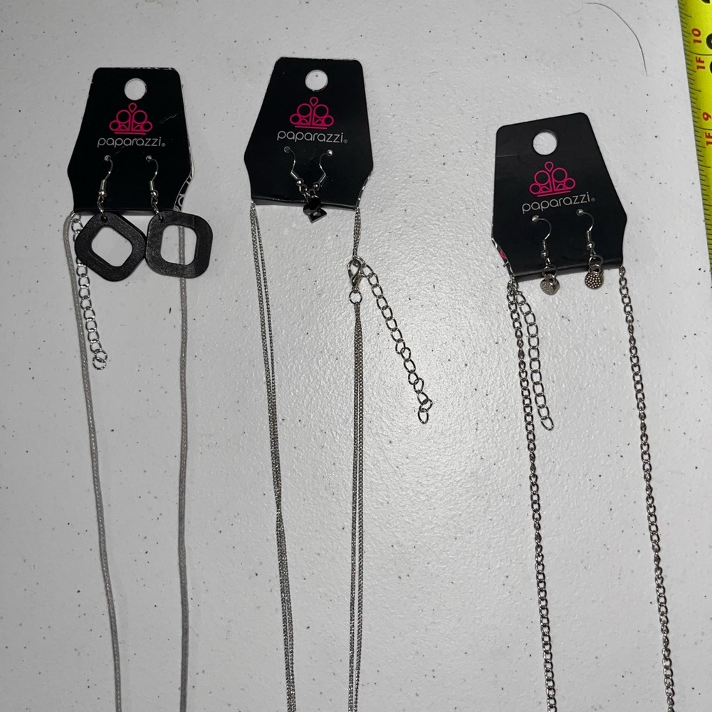 NWT Paparazzi 8 pc Bundle Silver Geoand Jewelry Set - Picture 6 of 6